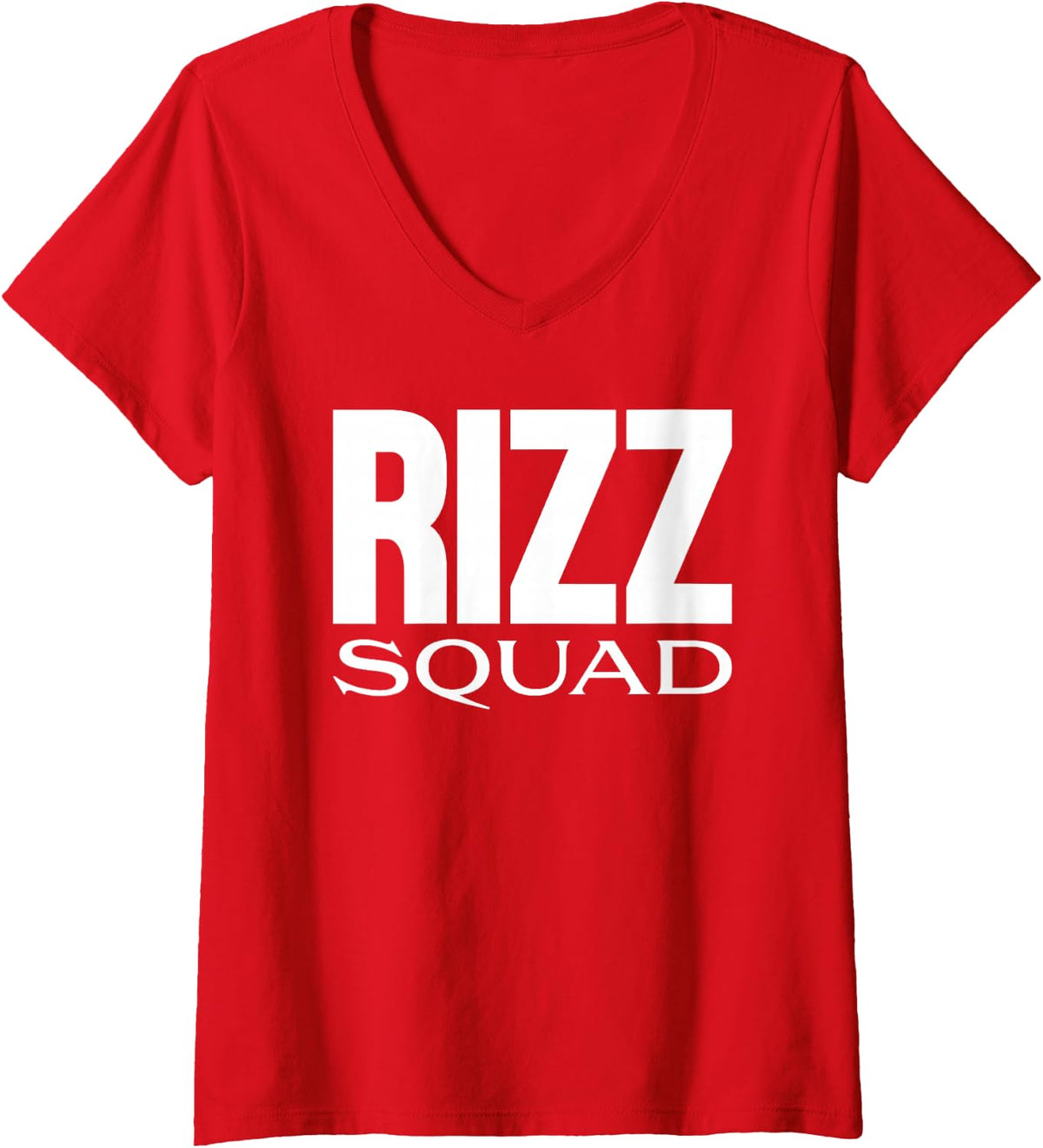 Women's Rizz Squad Rizzler God Sigma Teen Friends Boys Girls Teacher V-Neck T-Shirt - Red