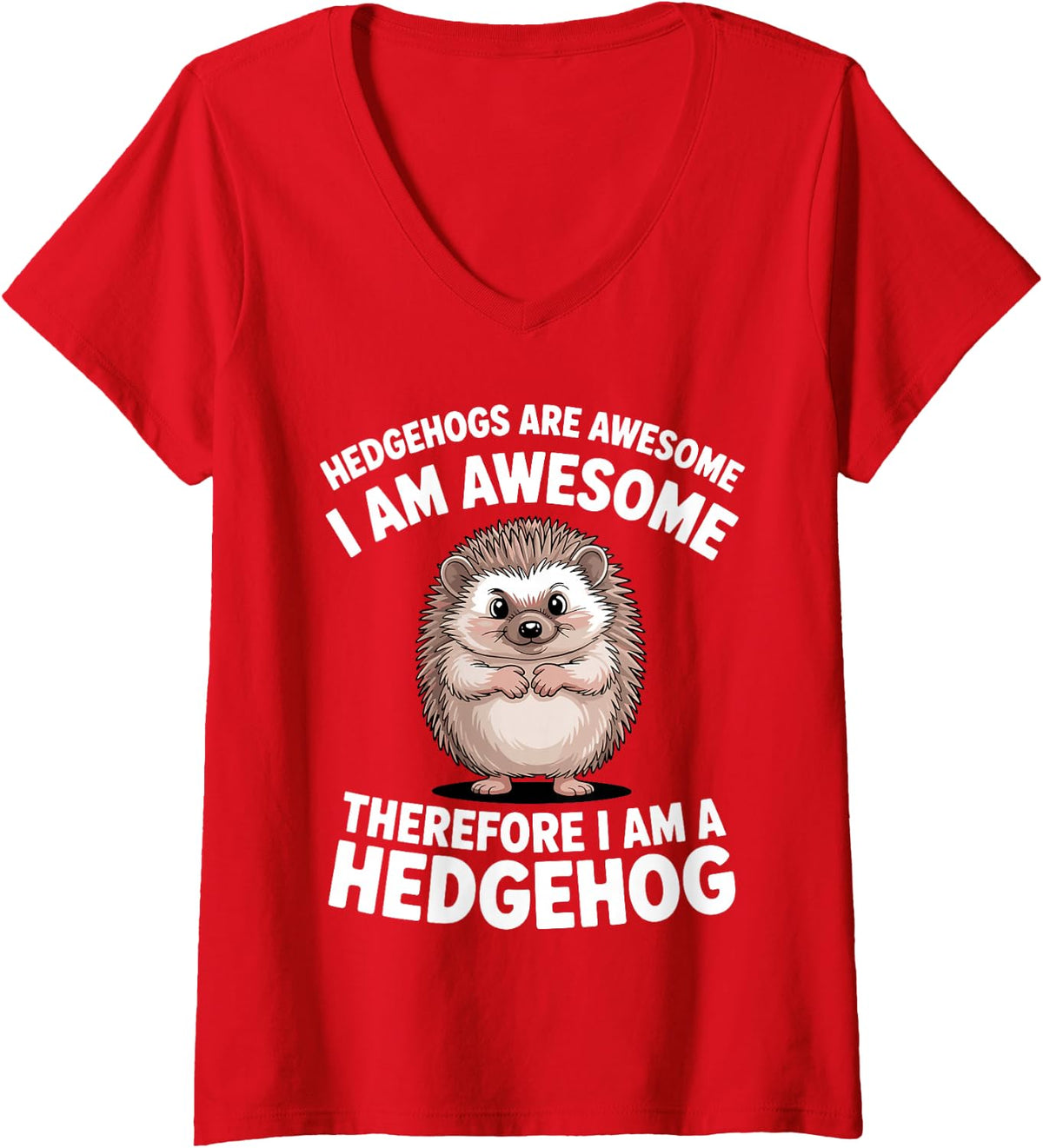 Women's Funny Hedgehog Costume for Men Women Kids Hedgehog Lover V-Neck T-Shirt - Red