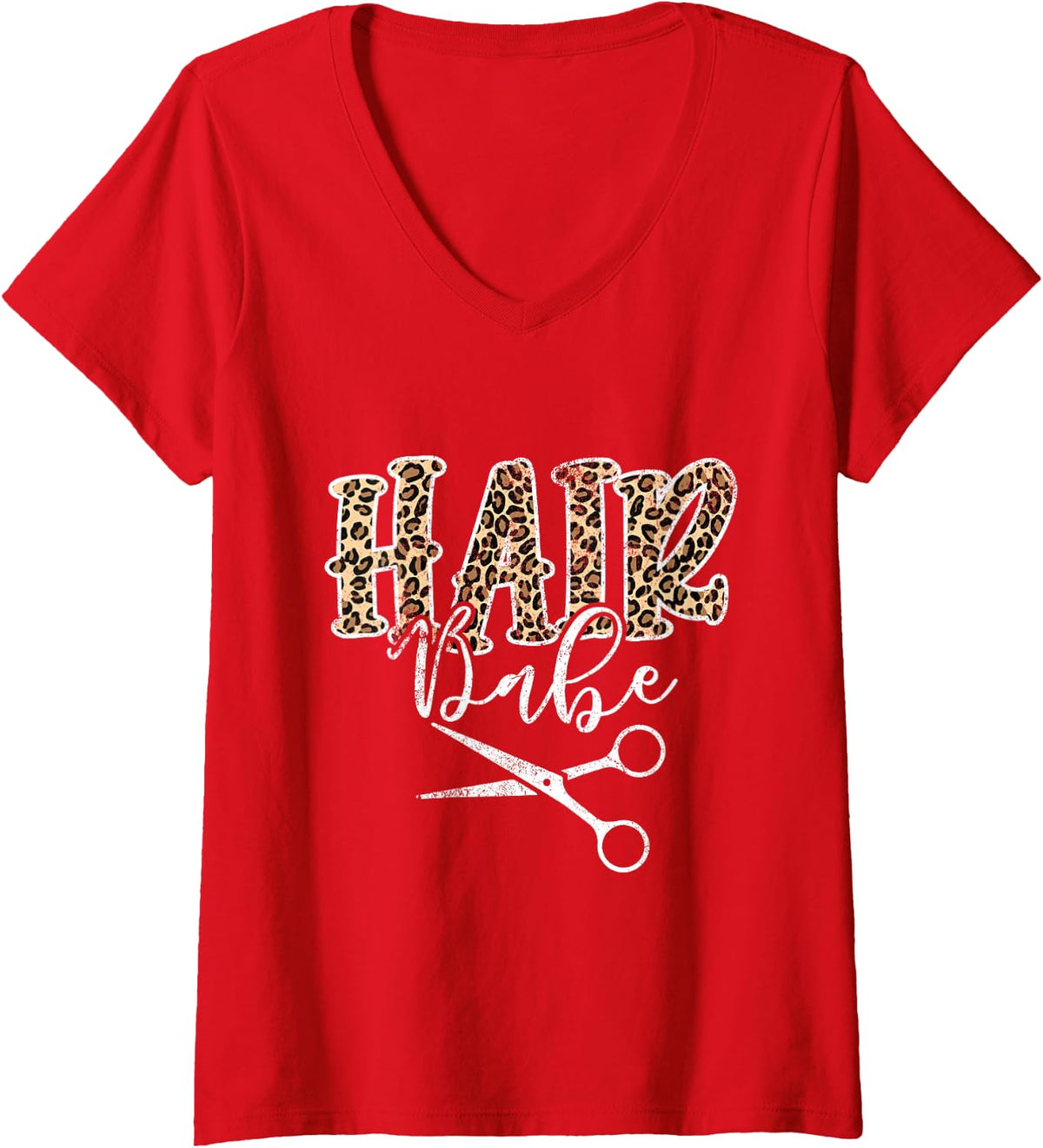 Women's Vintage Hair Babe Hair Stylist Hairdresser Hairstylist V-Neck T-Shirt - Red