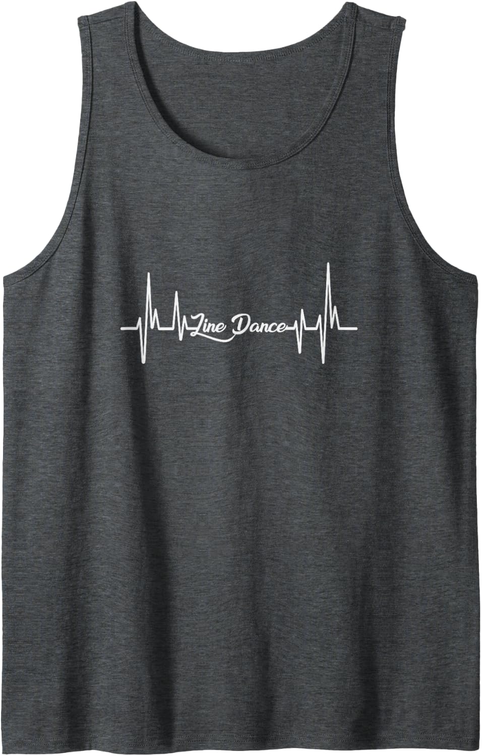 Heartbeat Line Dance Tank Top - Dark Heather Grey