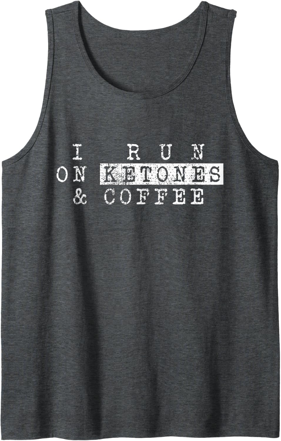 Ketones Keto Low Carb Diet Fitness Gift Tank Top - Dark Heather Grey
