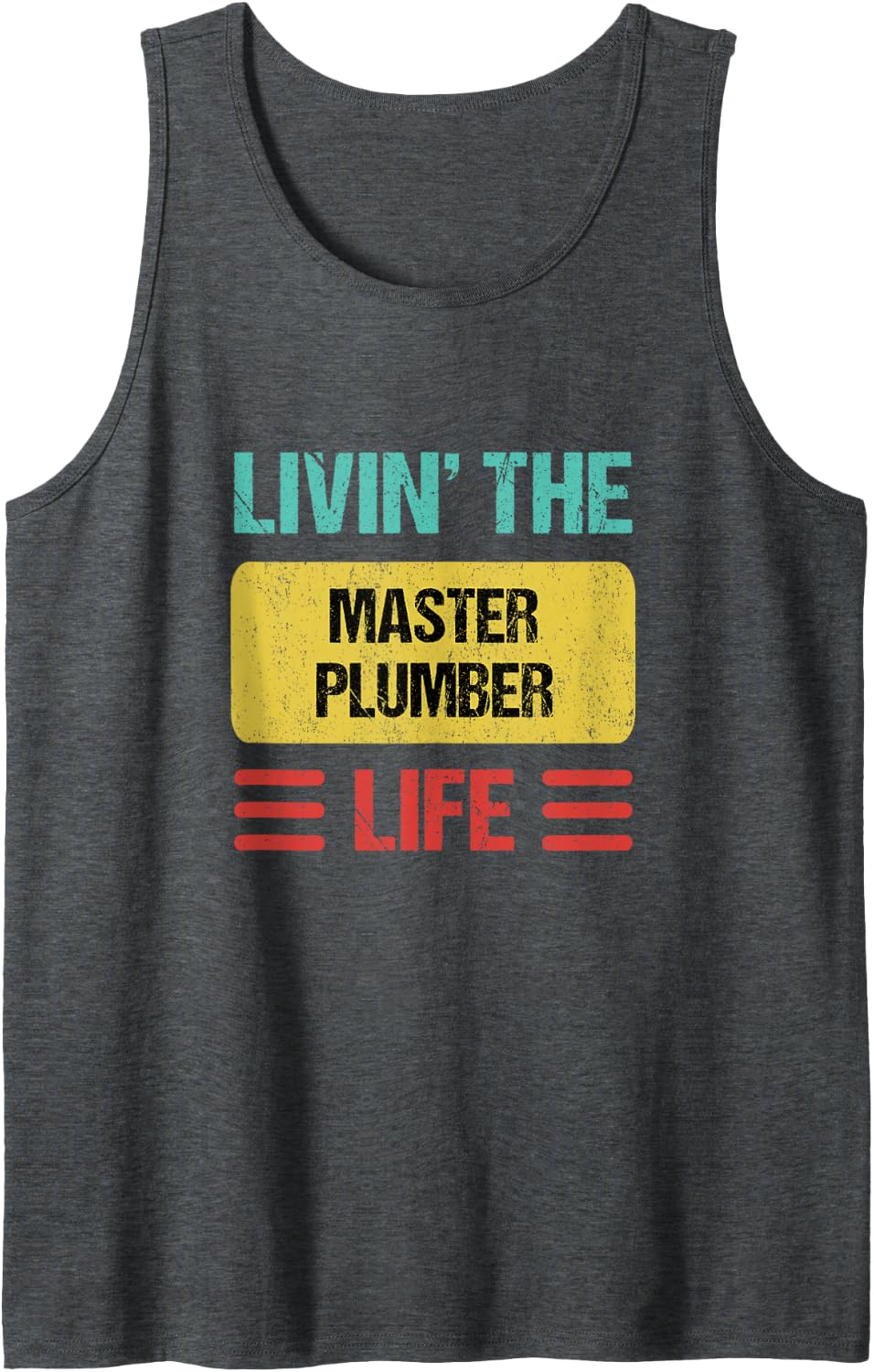 Master Plumber Sleeveless Tank Top - Dark Heather Grey