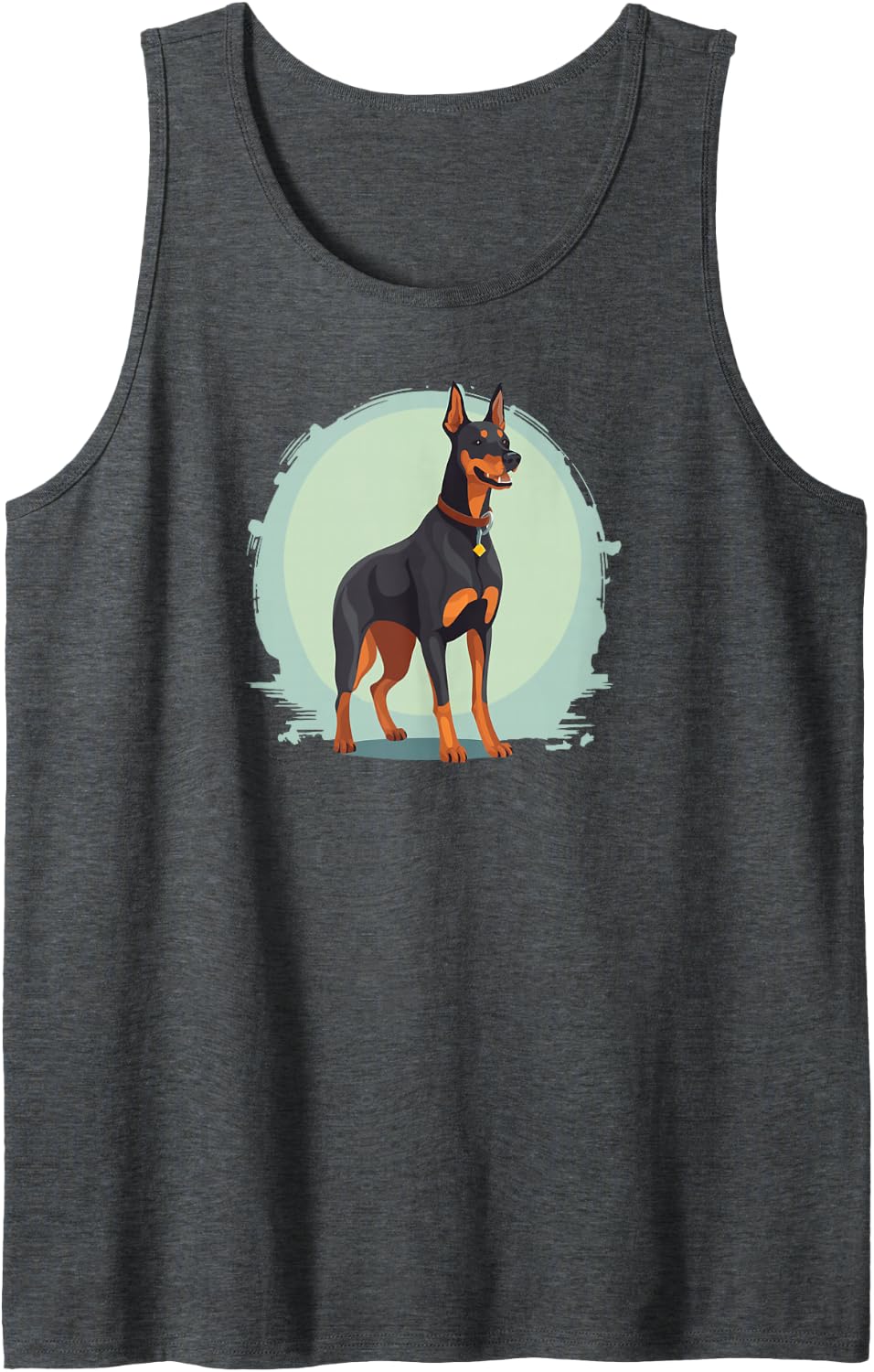 Doberman Dog Doberman Pinscher Lover Dobie Mom Dad Tank Top - Dark Heather Grey