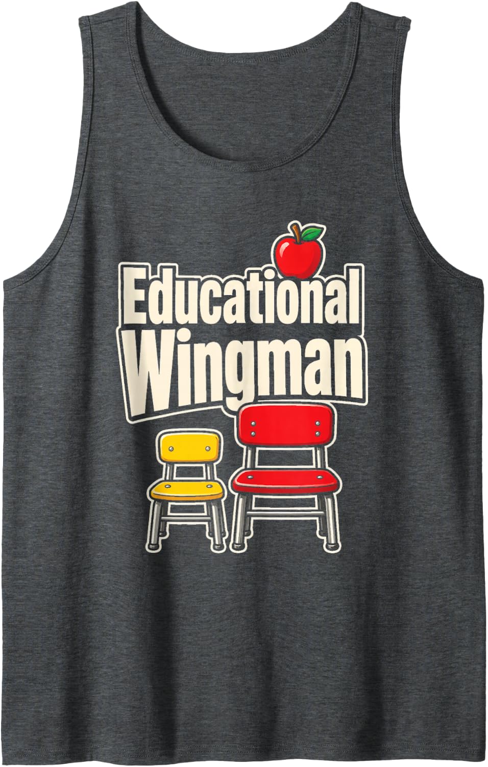 Paraprofessional Teacher Aide Educational Wingman Sleeveless Tank Top - Dark Heather Grey