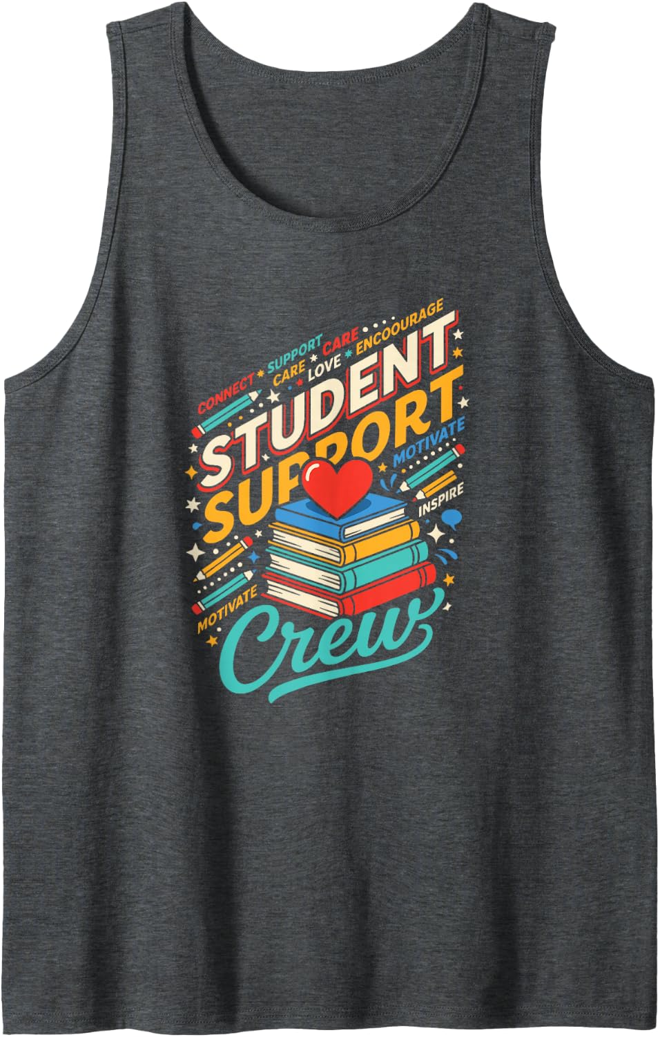 Back to School with the Student Support administrations Tank Top - Dark Heather Grey