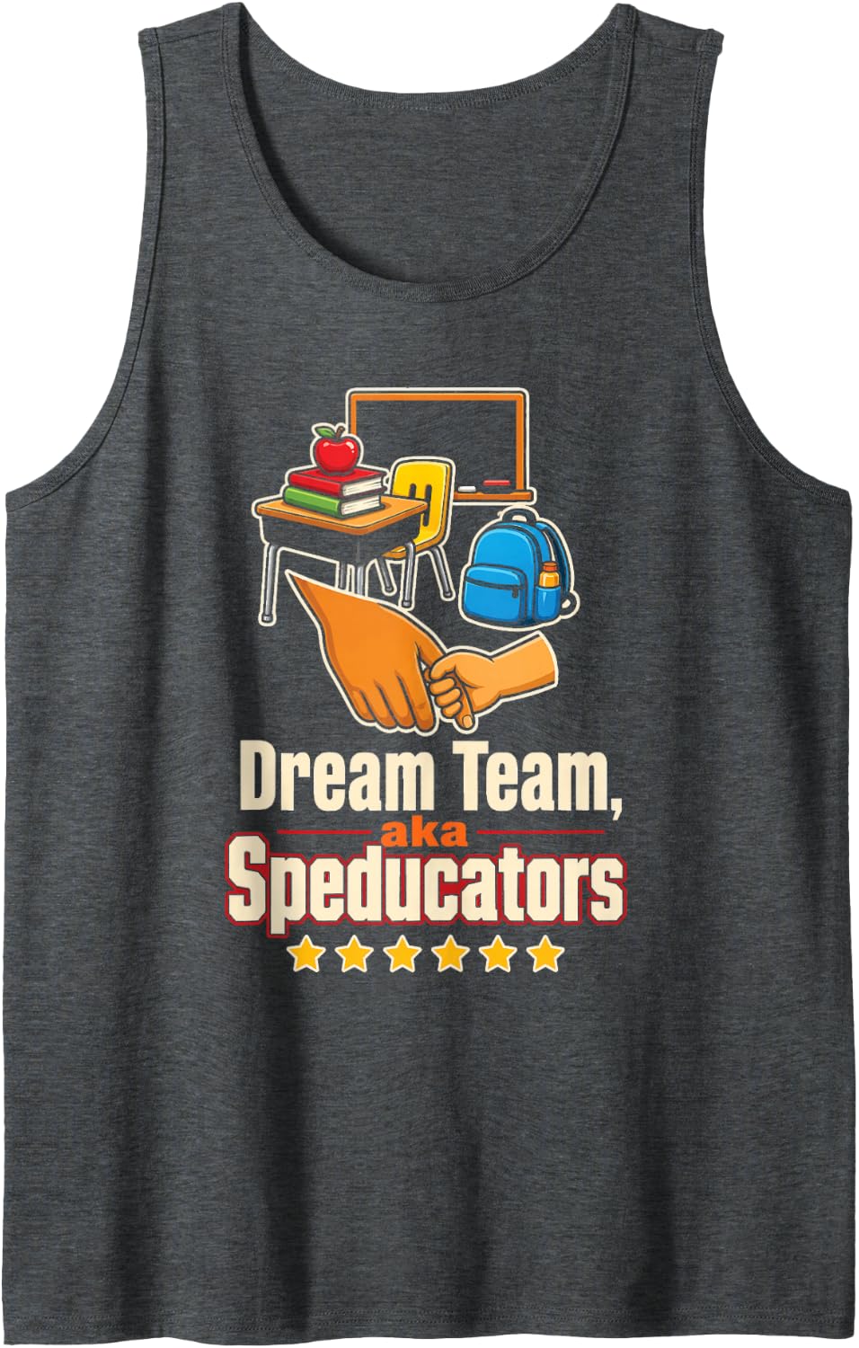 Special Education Dream Team Speducators Elementary SPED Sleeveless Tank Top - Dark Heather Grey
