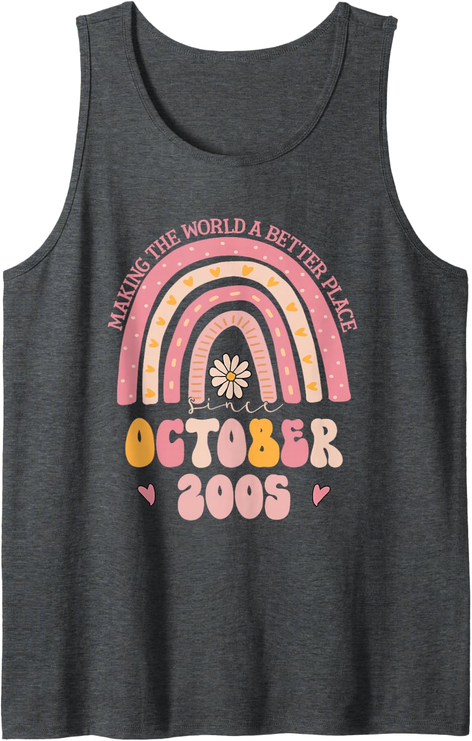 Making The World A Better Place Since October 2005 Sleeveless Tank Top - Dark Heather Grey