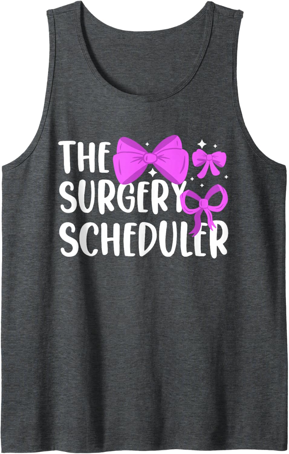 The Surgery Scheduler Surgical Coordinator Prior Auth Sleeveless Tank Top - Dark Heather Grey