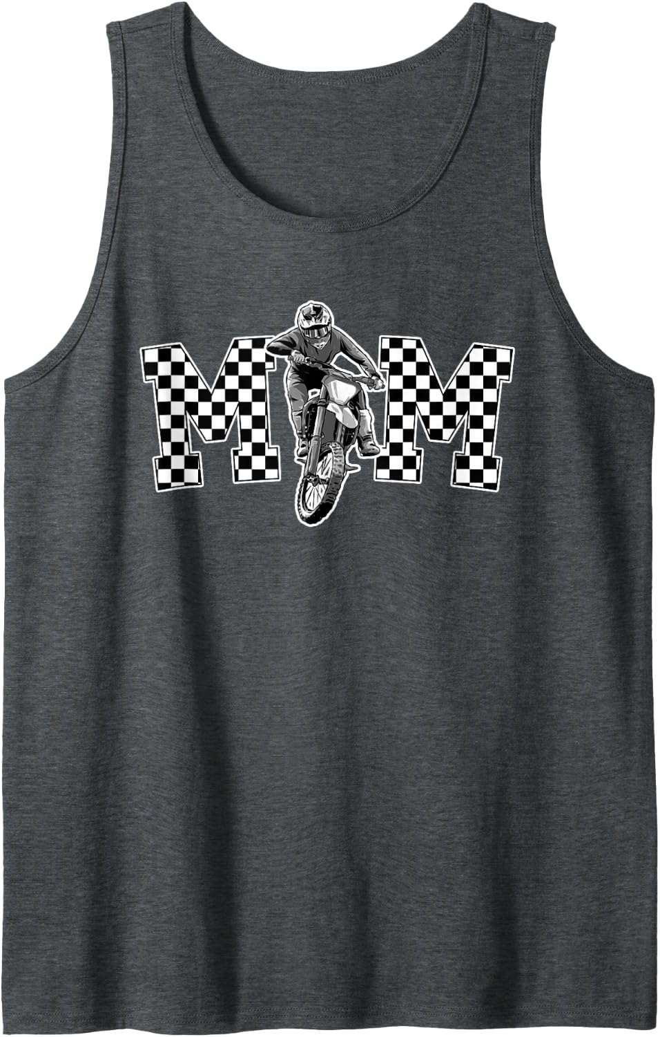 Mom of A Dirt Biker Mom Dirt Bike Mama Dirt Bike Mom Sleeveless Tank Top - Dark Heather Grey