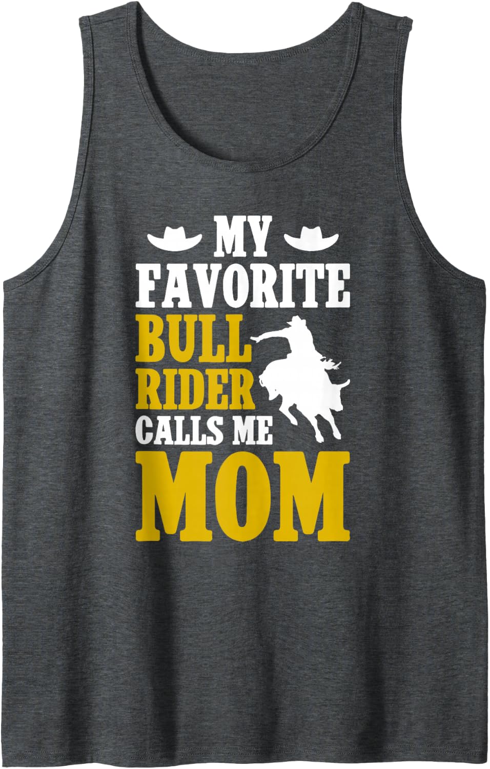 Proud Bull Riding Mom of A Bull Rider Mom Bull Riding Mama Sleeveless Tank Top - Dark Heather Grey