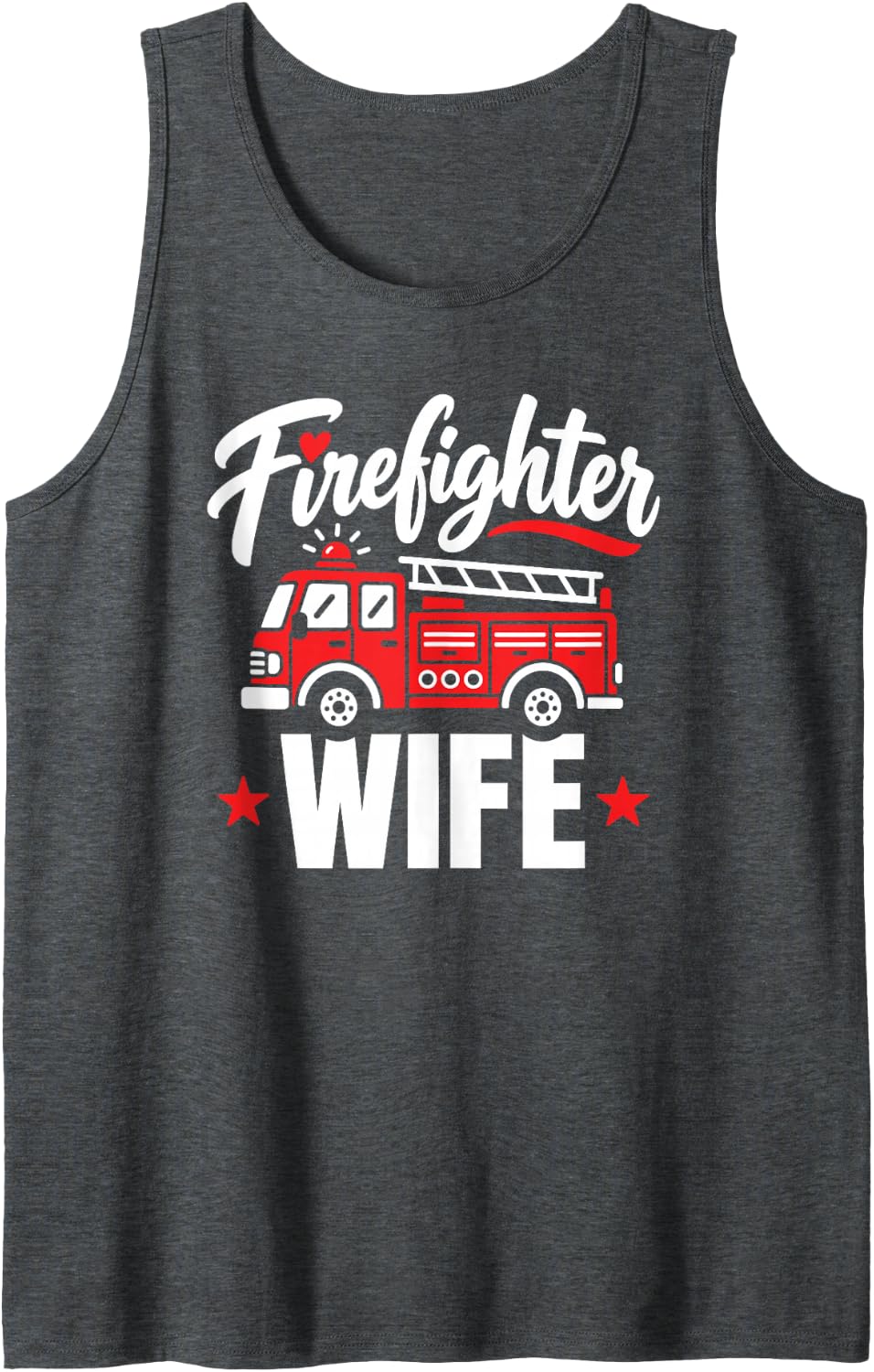 Firefighter Wife Cute Fire Wife Sleeveless Tank Top - Dark Heather Grey