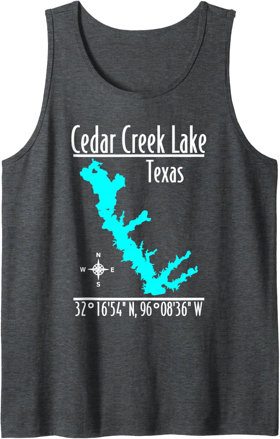 Cedar Creek Lake Texas - Modern Tank Top - Dark Heather Grey