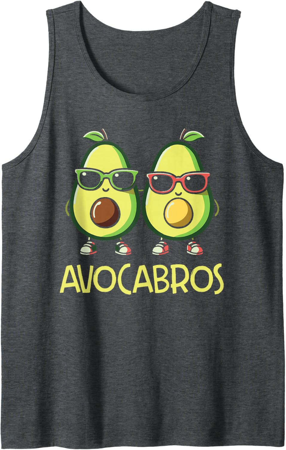 Avocabros Avocado Brother Vegan Sleeveless Tank Top - Dark Heather Grey