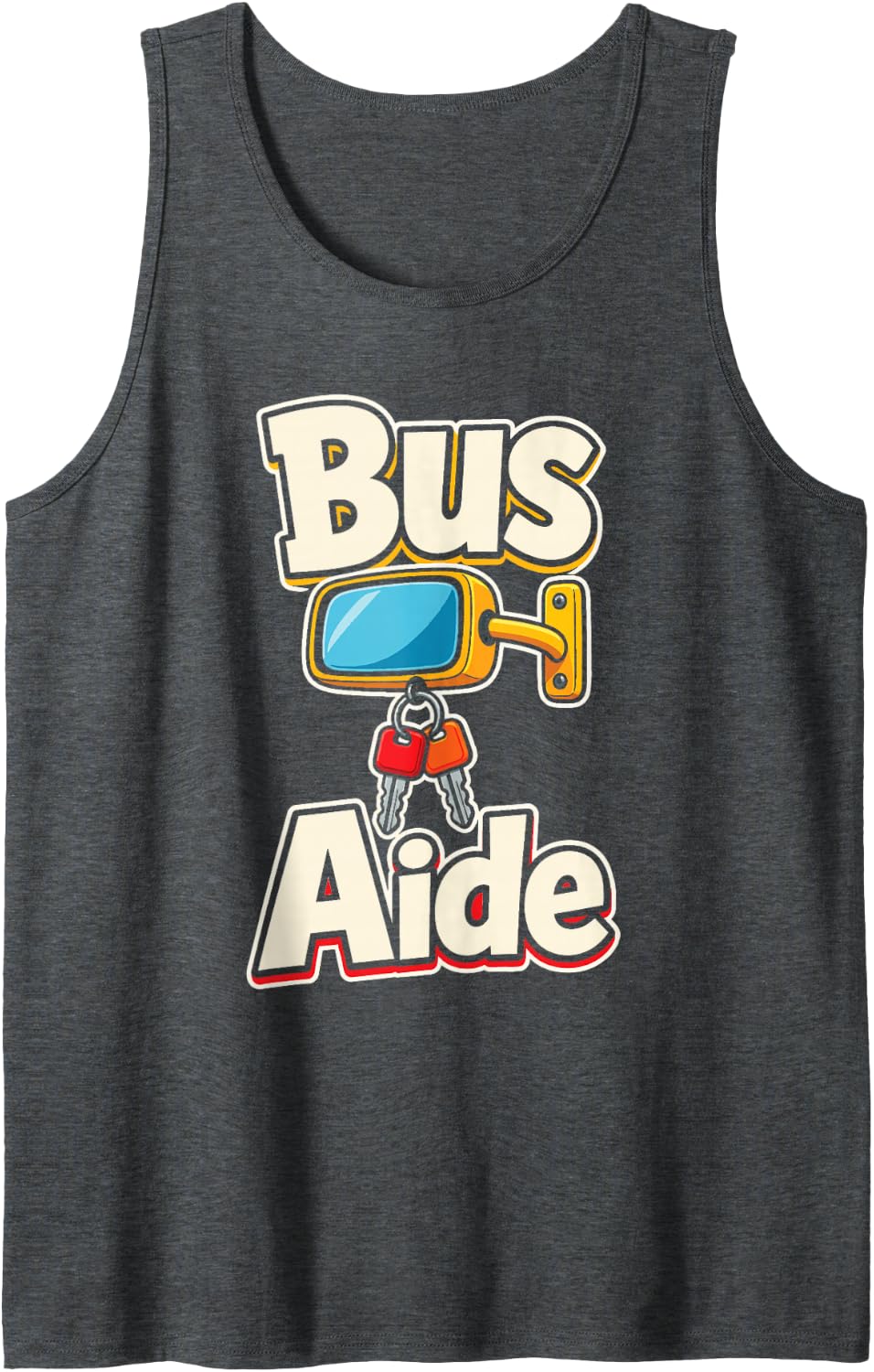 School Bus Aide Elementary Student Transportation Staff Sleeveless Tank Top - Dark Heather Grey