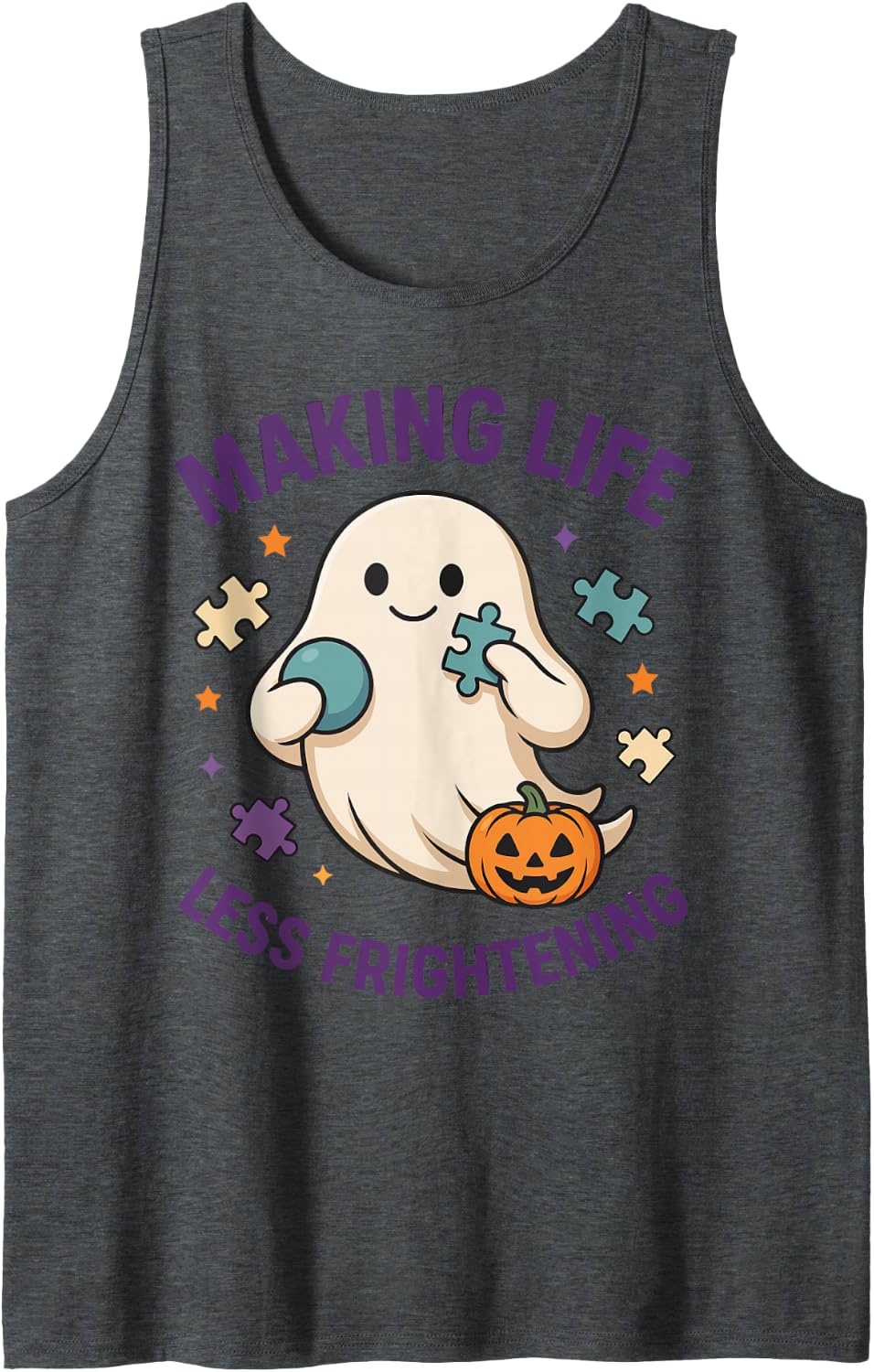 Halloween Occupational Therapist - Making Life Less Frighten Sleeveless Tank Top - Dark Heather Grey