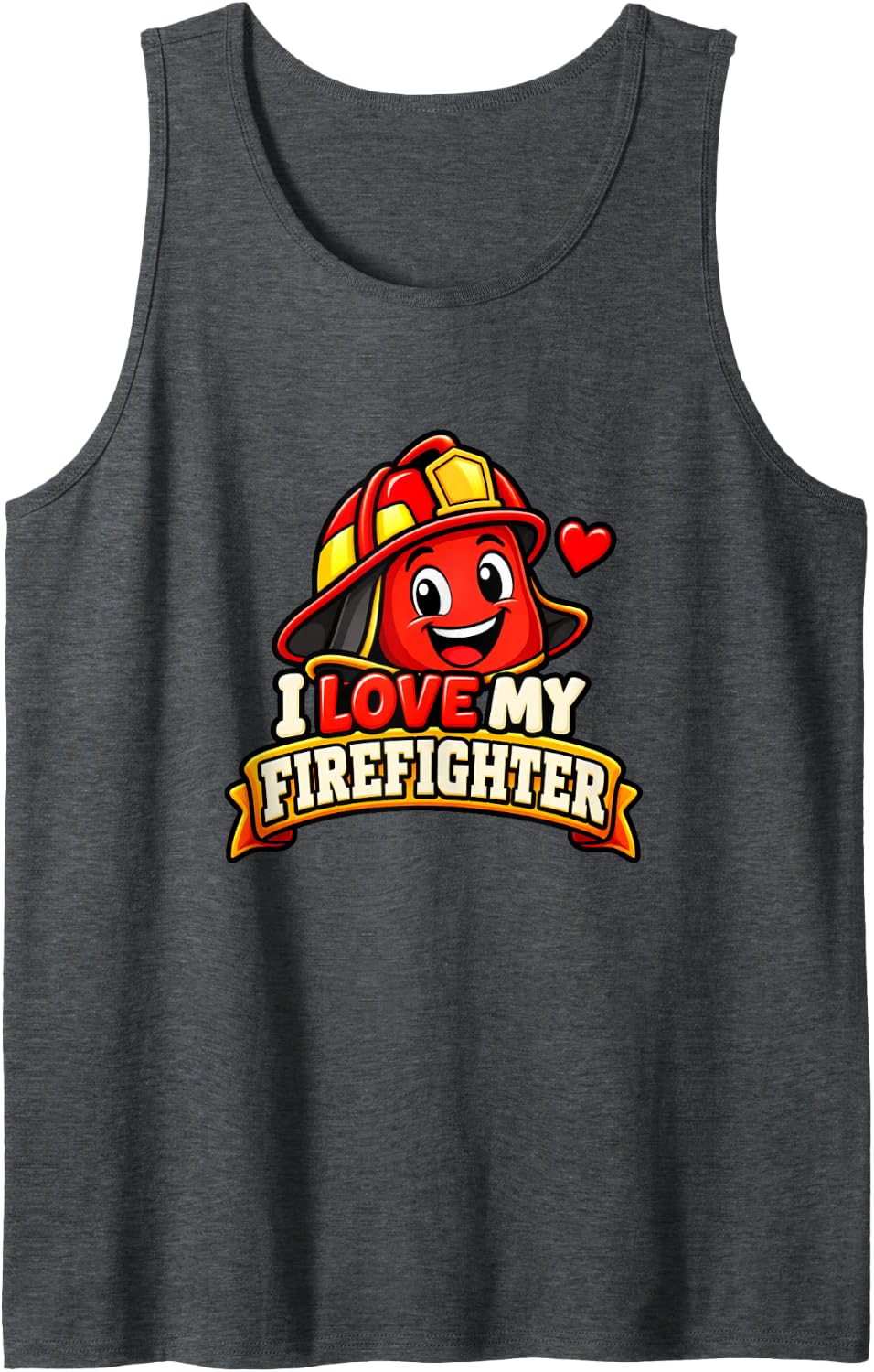 Proud Firefighter Spouse Relationship Humor Sleeveless Tank Top - Dark Heather Grey