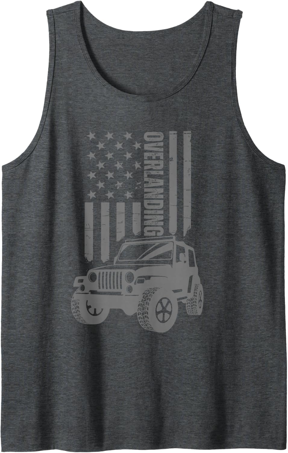 Overlanding Offroad 4x4 Camping Trails Travel Sleeveless Tank Top - Dark Heather Grey