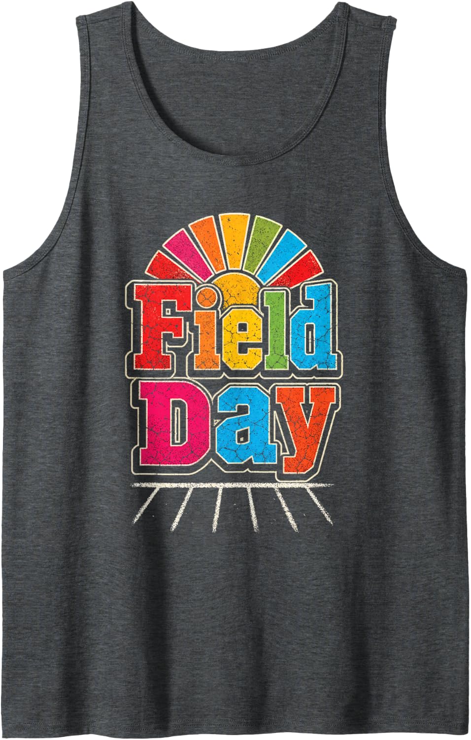 Elementary School Field Day Retro Vintage Kids Sleeveless Tank Top - Dark Heather Grey