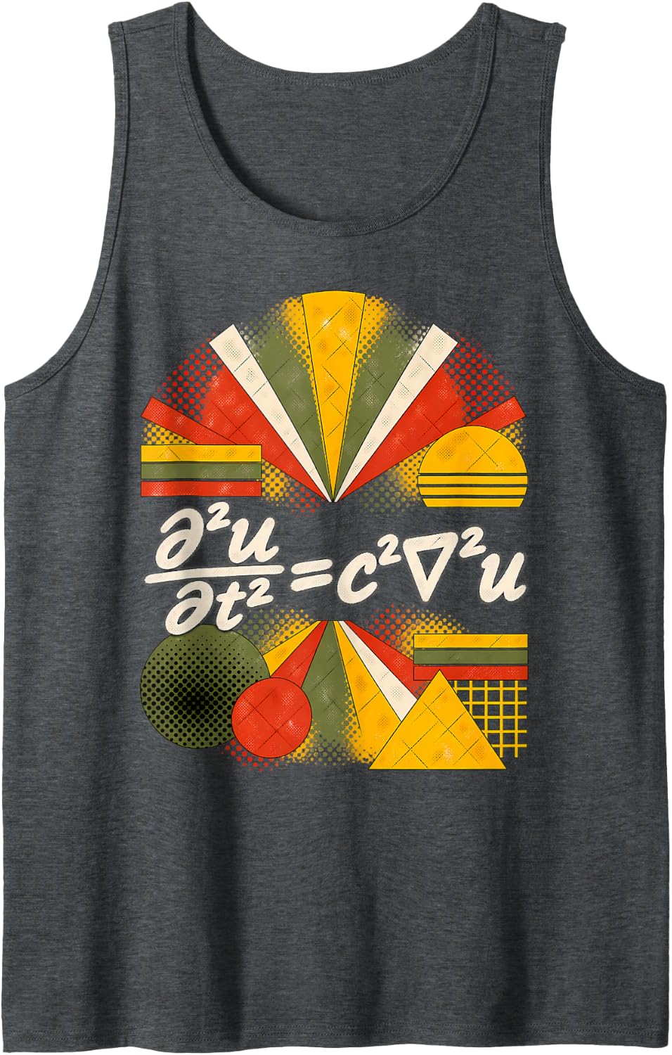 d'Alembert Wave Equation Physics Design Sleeveless Tank Top - Dark Heather Grey