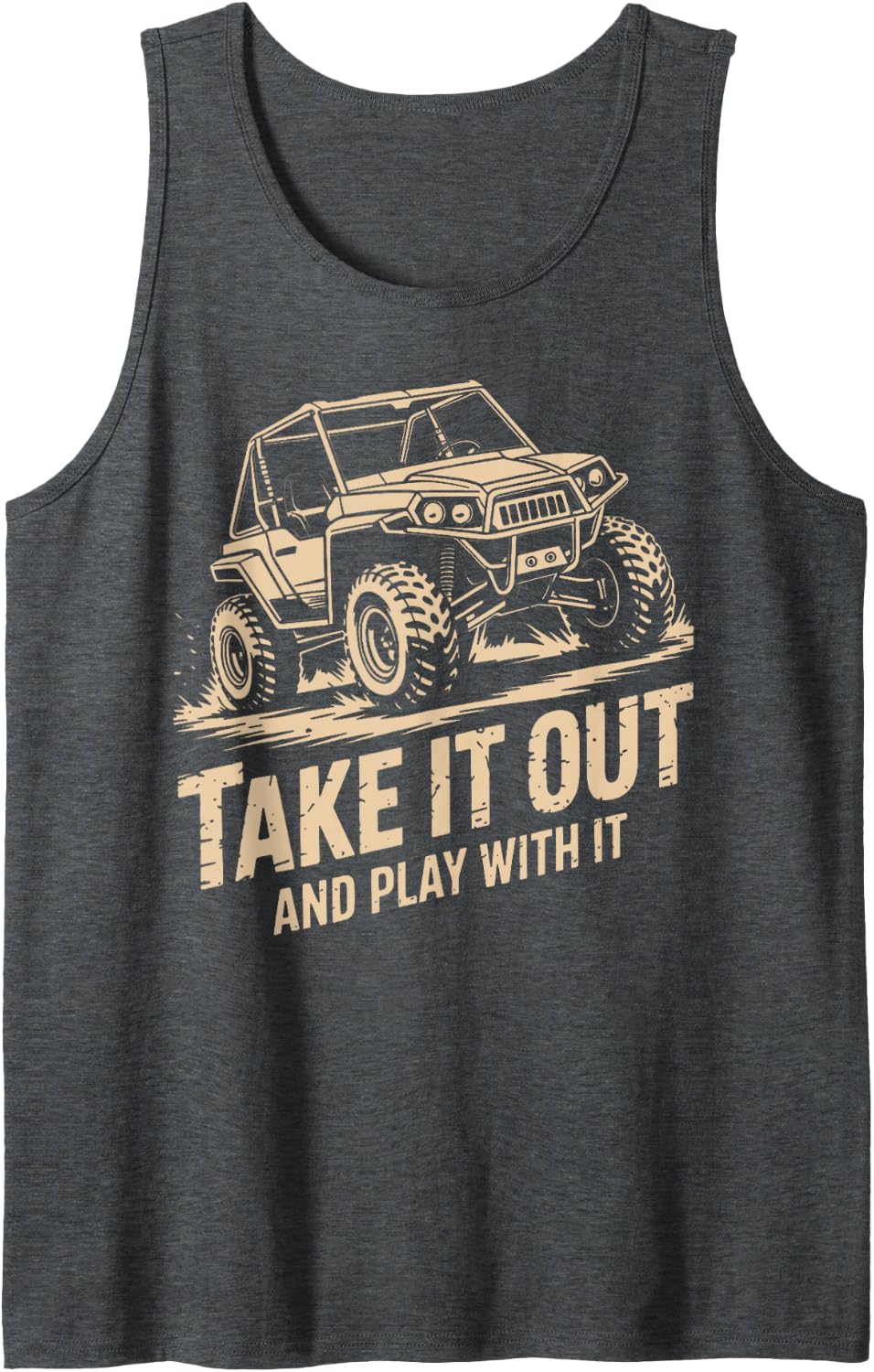 Life is Better When You Ride 4x4 Truck for Off-Road Drivers Sleeveless Tank Top - Dark Heather Grey