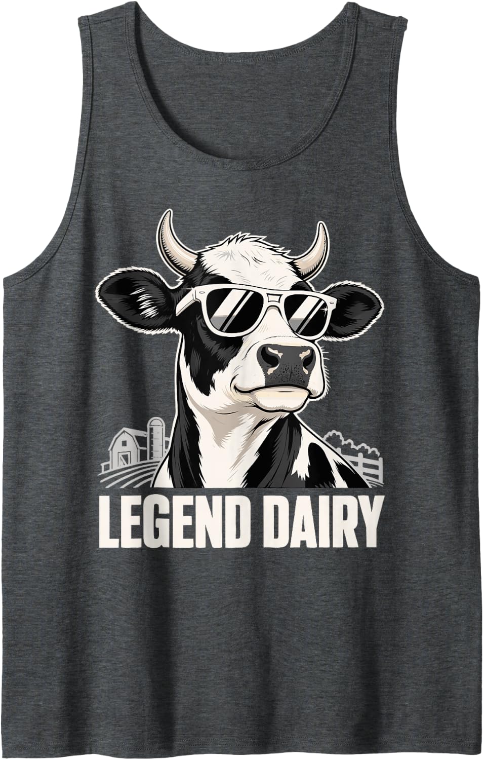 Cool Dairy Farmer Sleeveless Tank Top - Dark Heather Grey