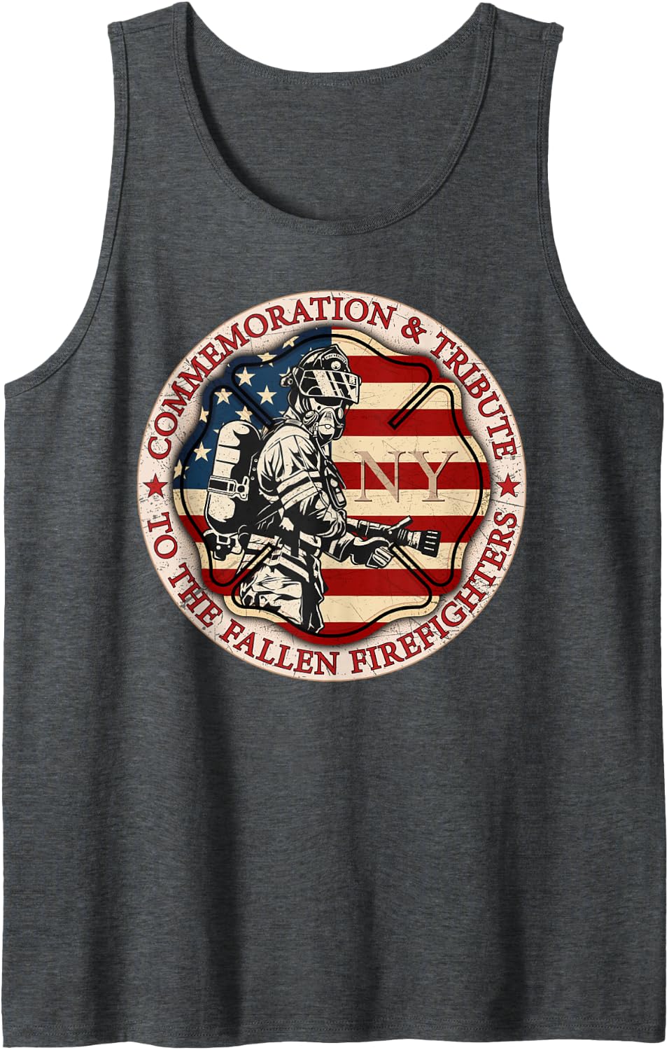 The Fallen Firefighters of New York New York Fire Department Tank Top - Dark Heather Grey