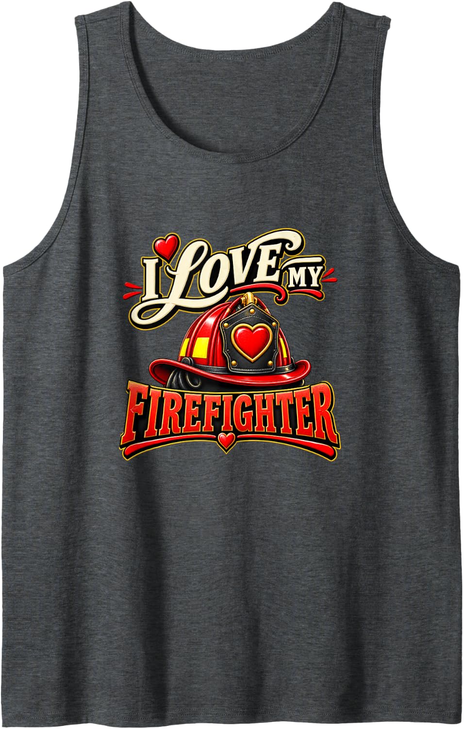 Firefighter Supporter First Responder Family Sleeveless Tank Top - Dark Heather Grey