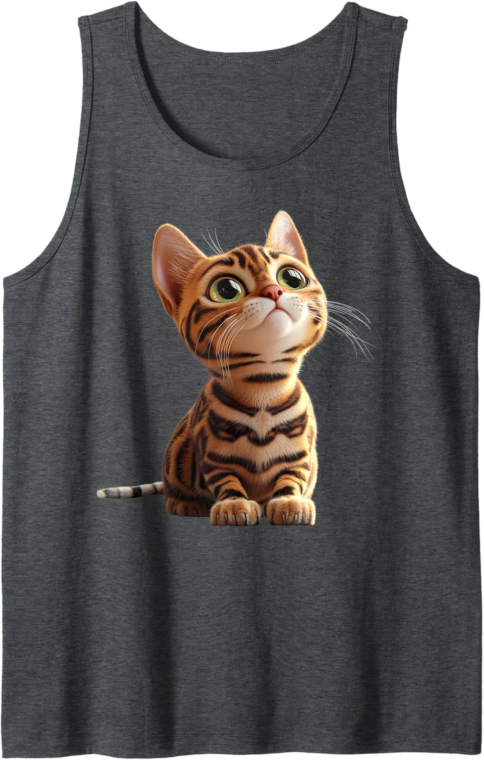 Bengal Cat Leopard Cats Leopardette Cute Wild Bengal Cats Sleeveless Tank Top - Dark Heather Grey