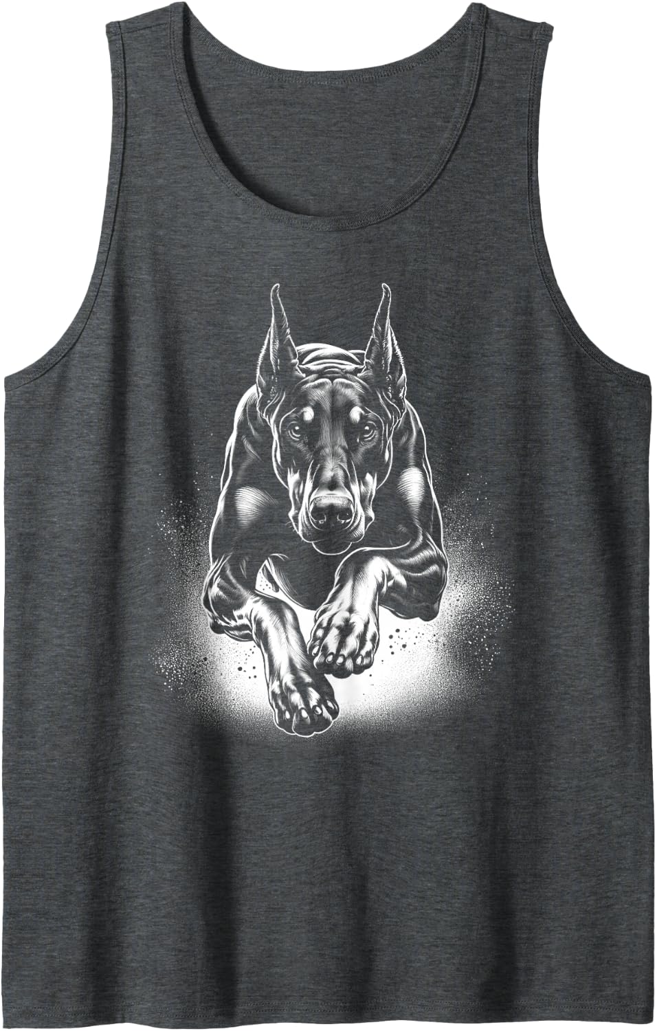 Cool Doberman Dog in Jump Tank Top - Dark Heather Grey