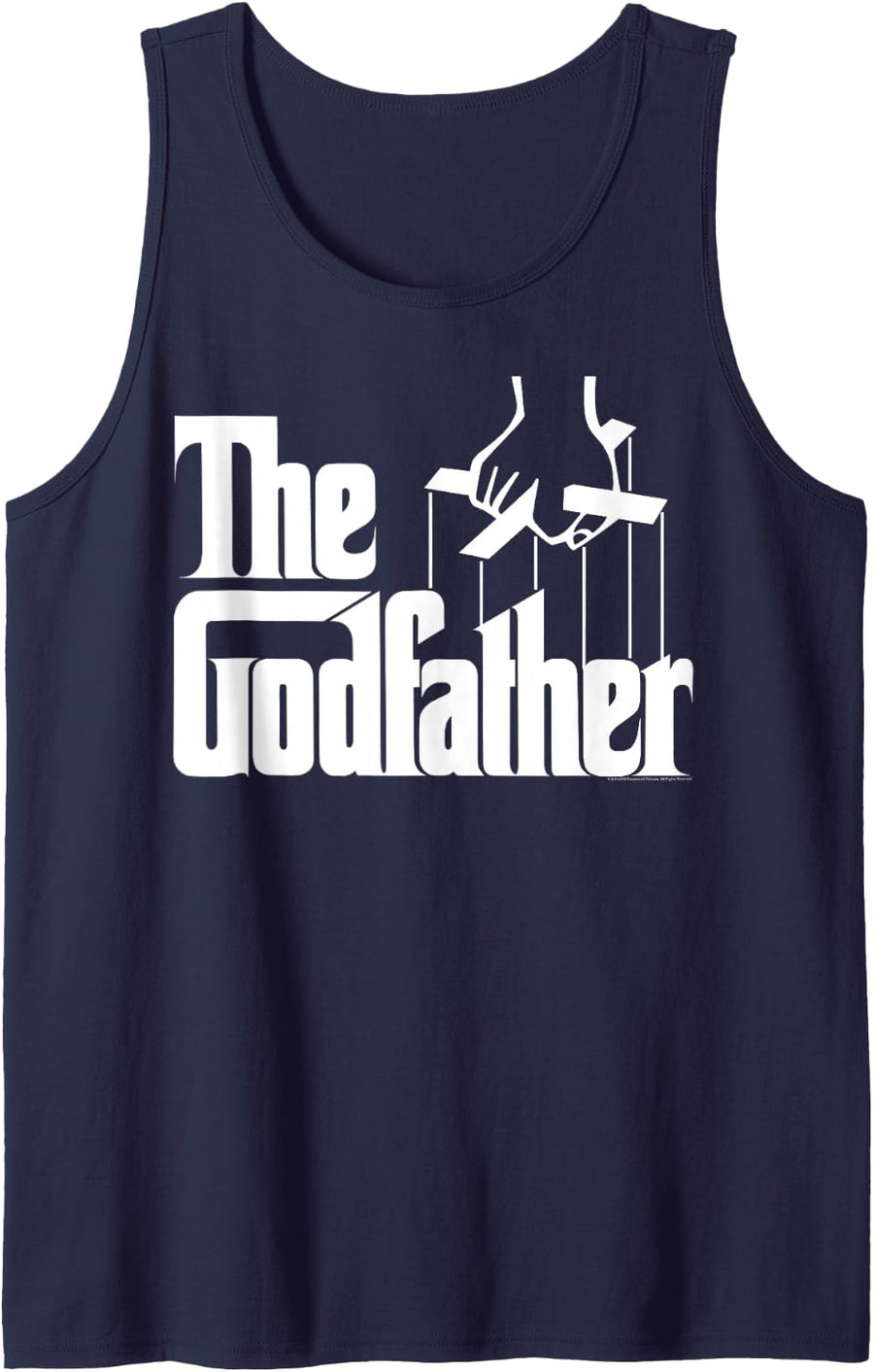 The Godfather Original White Title Logo Tank Top - Navy Blue