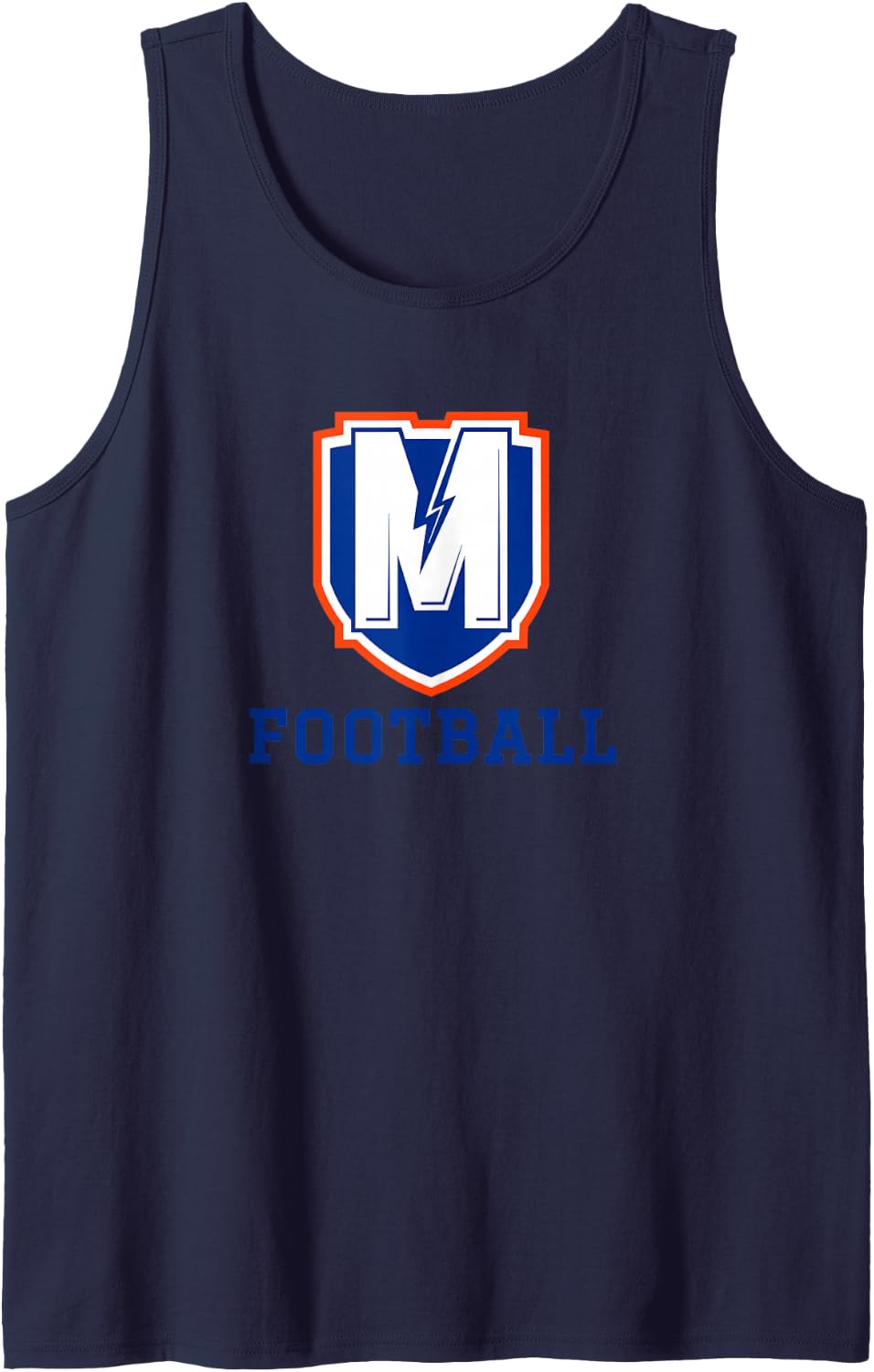 Memorial Thunderbolts Football Sleeveless Tank Top - Navy Blue
