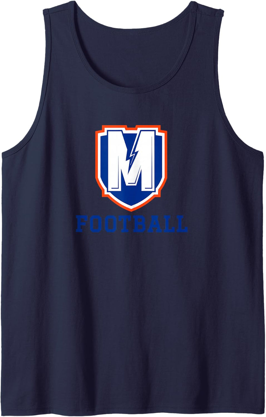 Memorial Thunderbolts Football Sleeveless Tank Top - Navy Blue