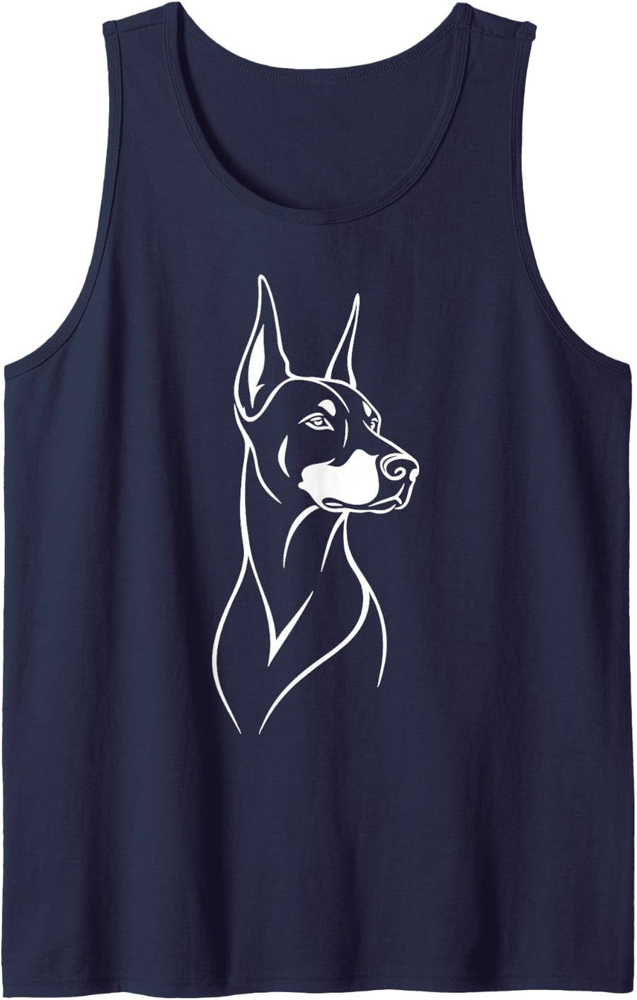 Doberman Graphic Doberman Pinscher Sleeveless Tank Top - Navy Blue