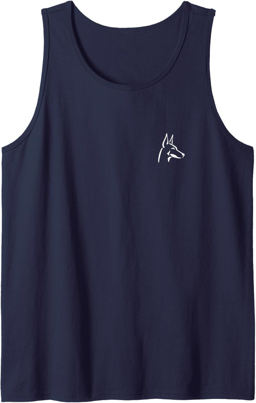 Dobermann Doberman Pinscher Simple Minimalist Line Art Sleeveless Tank Top - Navy Blue