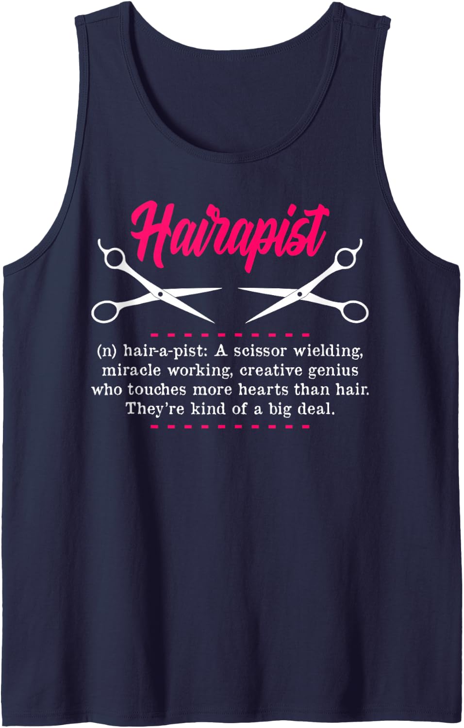 Barber Hairapist Definition Gift for Haircutter Hairdresser Sleeveless Tank Top - Navy Blue