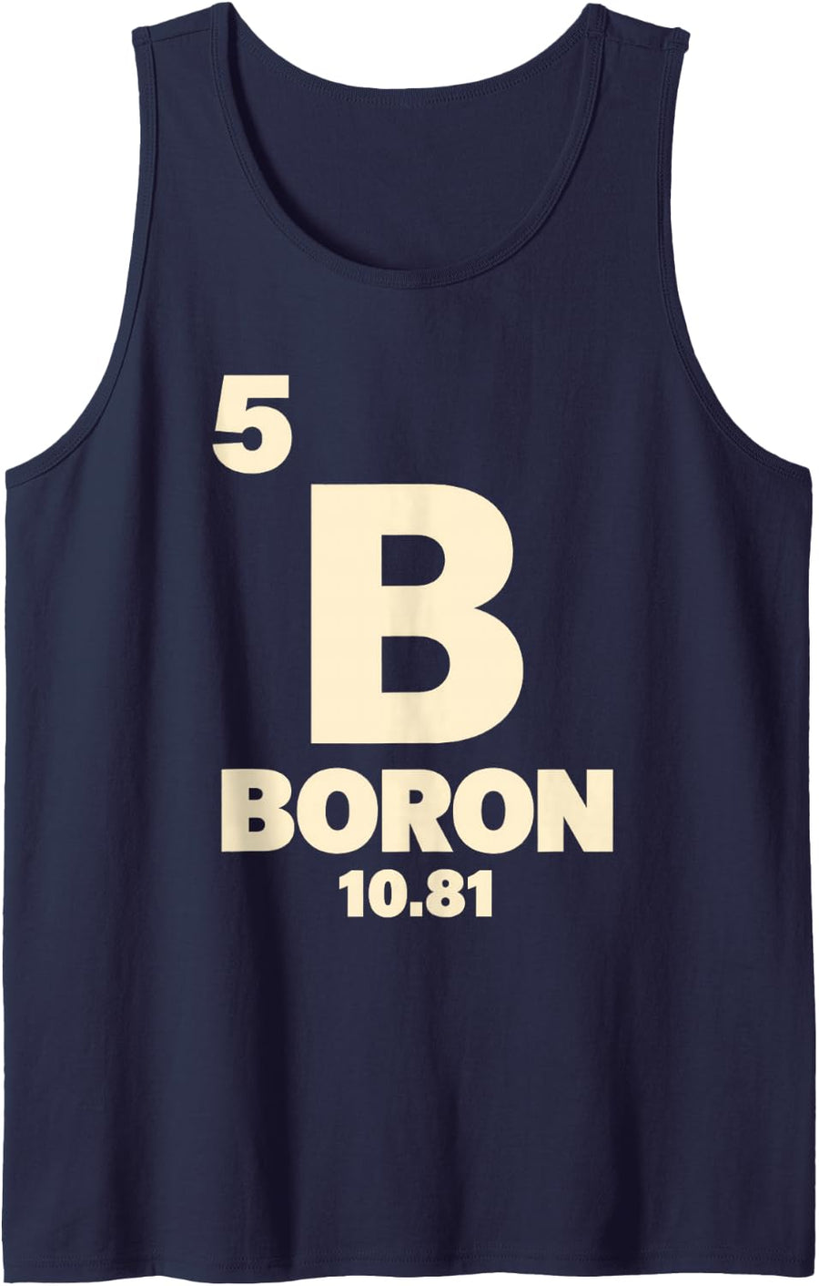 Funny Boron Element Science Halloween Costume Sleeveless Tank Top - Navy Blue