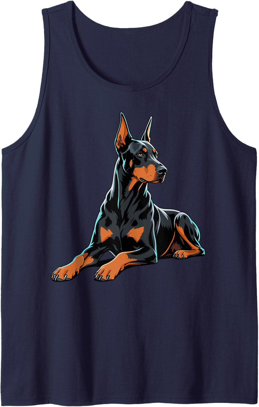Doberman Pinscher Sleeveless Tank Top - Navy Blue
