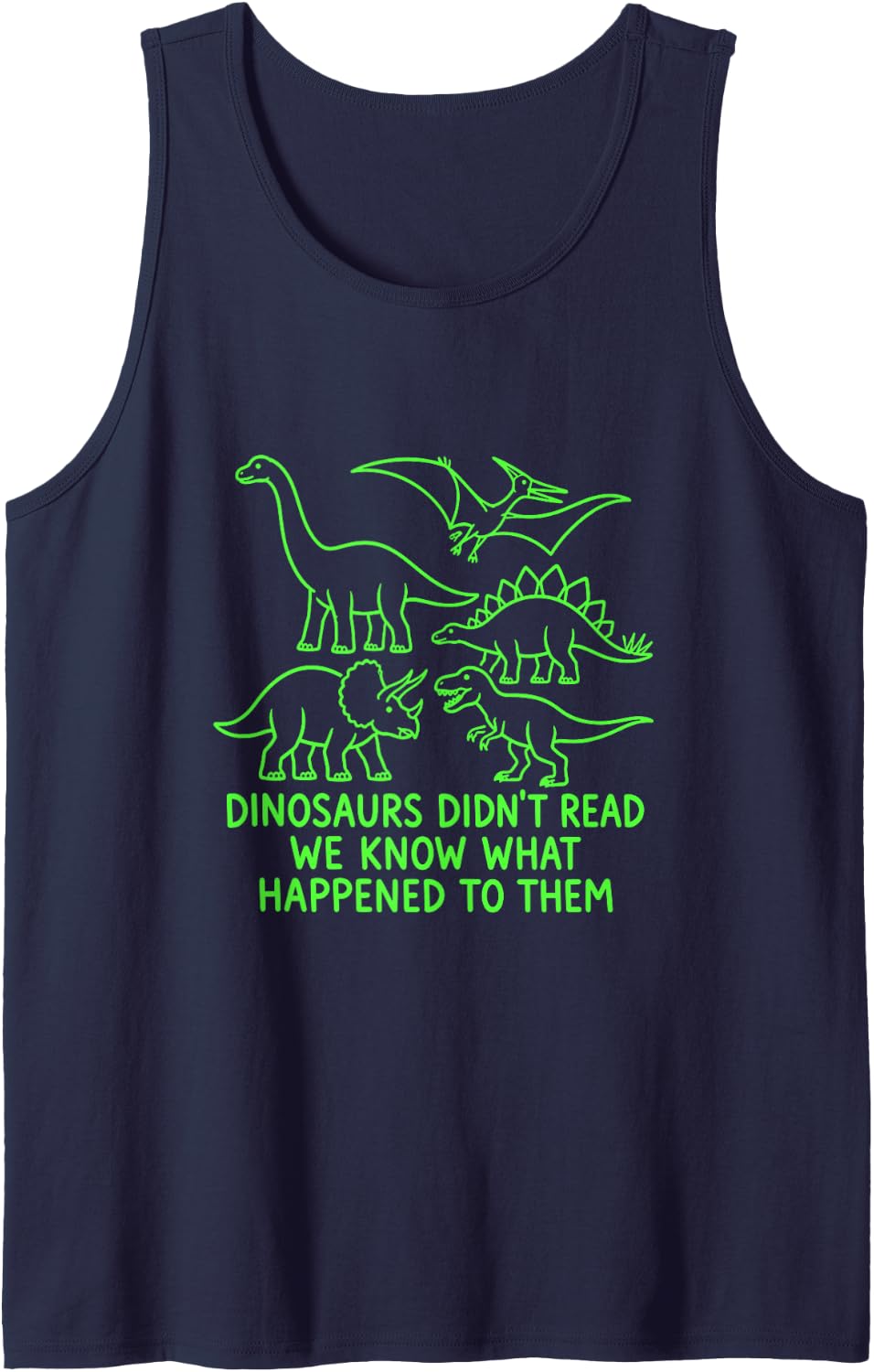 Dinosaurs Didn't Know What Happened to Them Jurassic Group Sleeveless Tank Top - Navy Blue