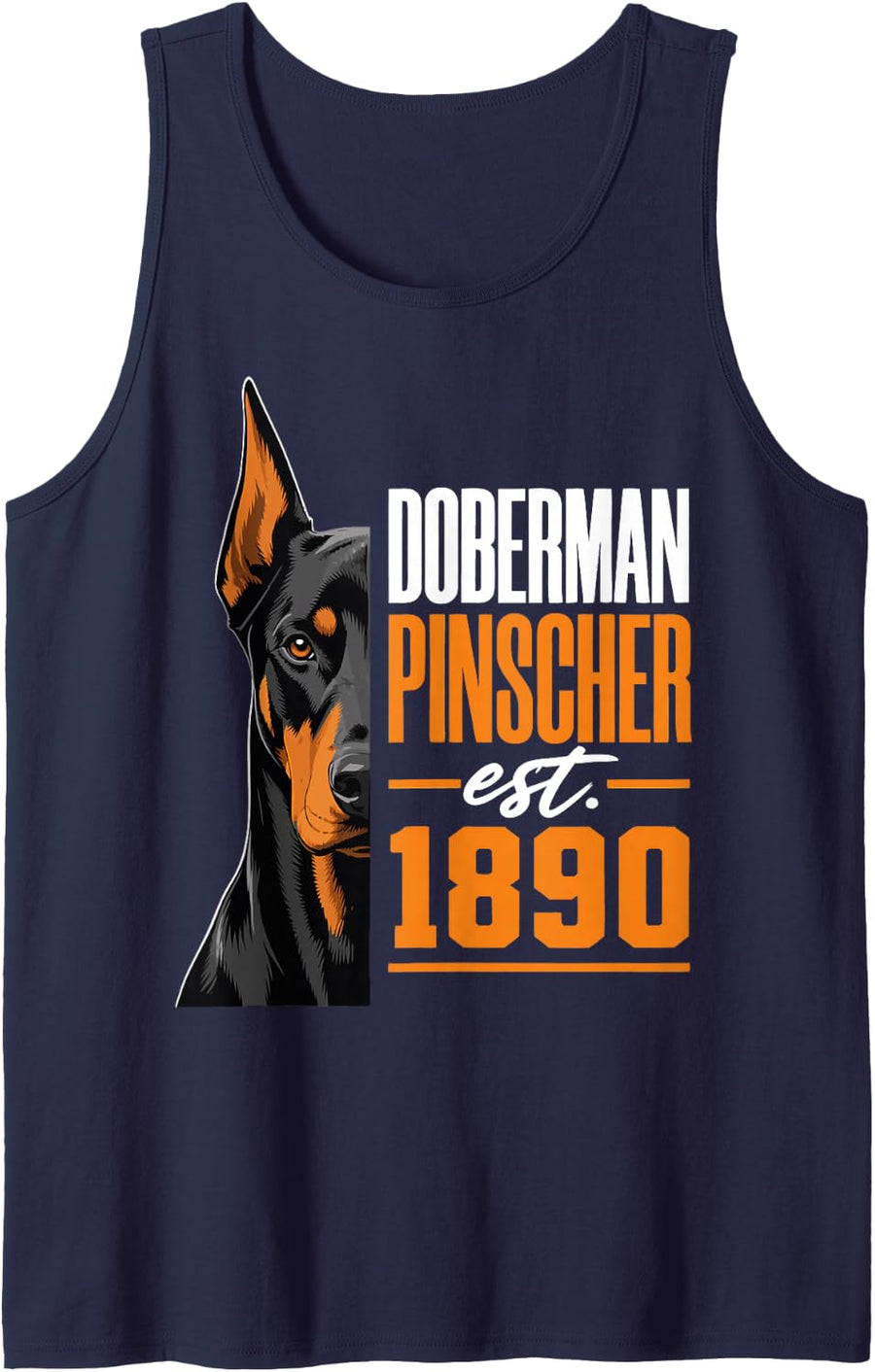 Doberman Pinscher Lover Sleeveless Tank Top - Navy Blue