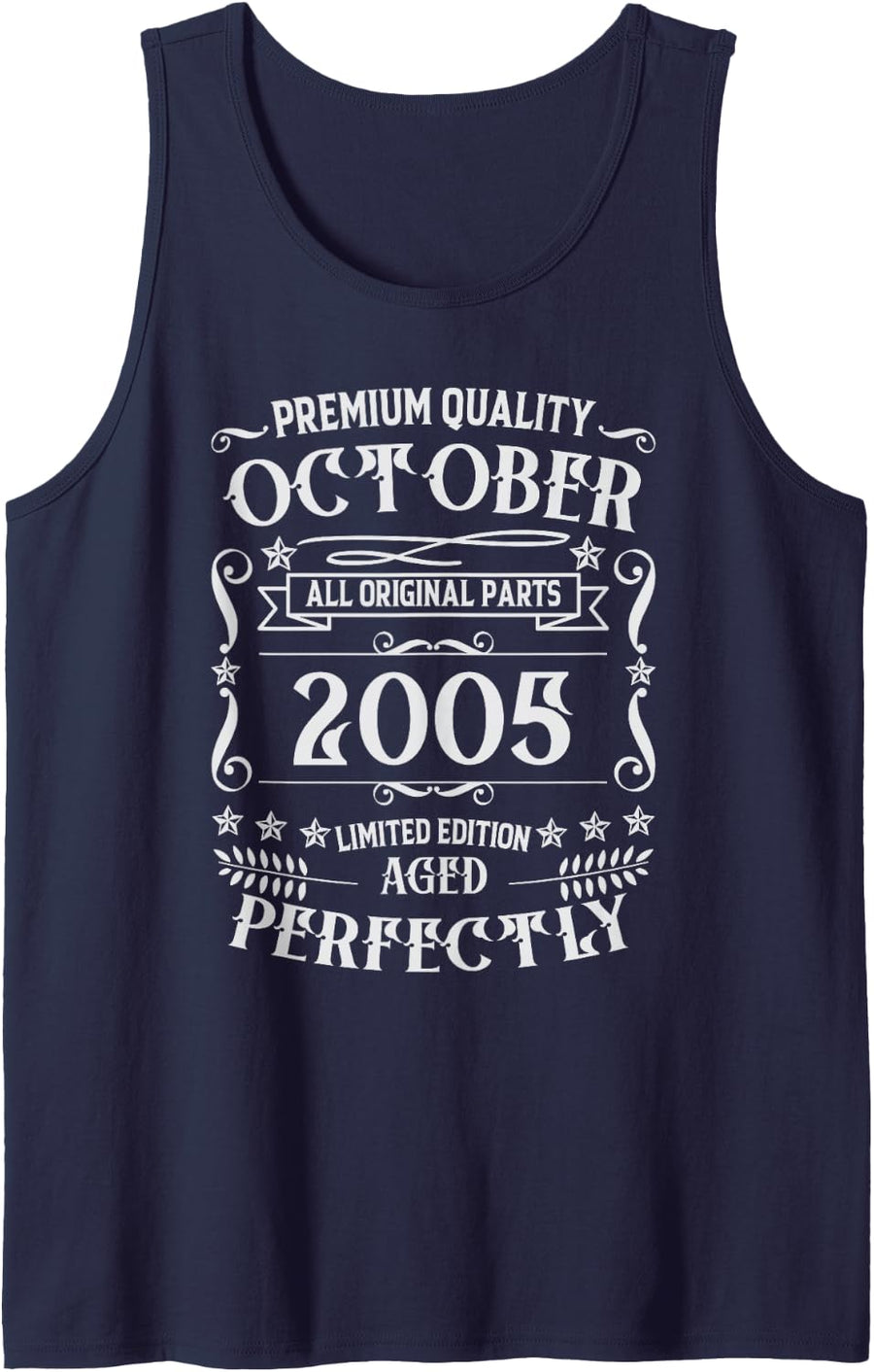 Awesome 21st Birthday Legends were Born in October 2005 Sleeveless Tank Top - Navy Blue