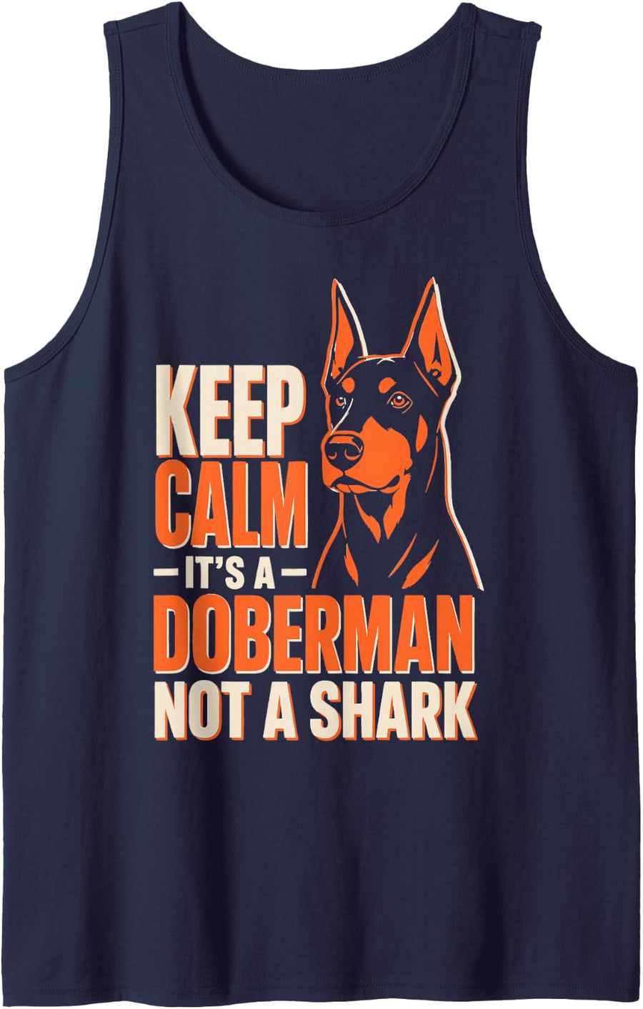 Fun Doberman Mom Dad Doberman Pinscher Owner Sleeveless Tank Top - Navy Blue