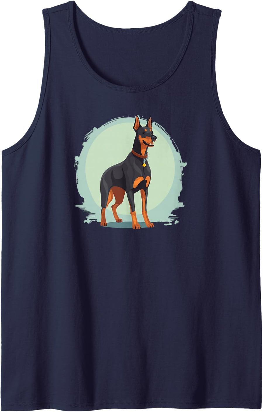 Doberman Dog Doberman Pinscher Lover Dobie Mom Dad Tank Top - Navy Blue