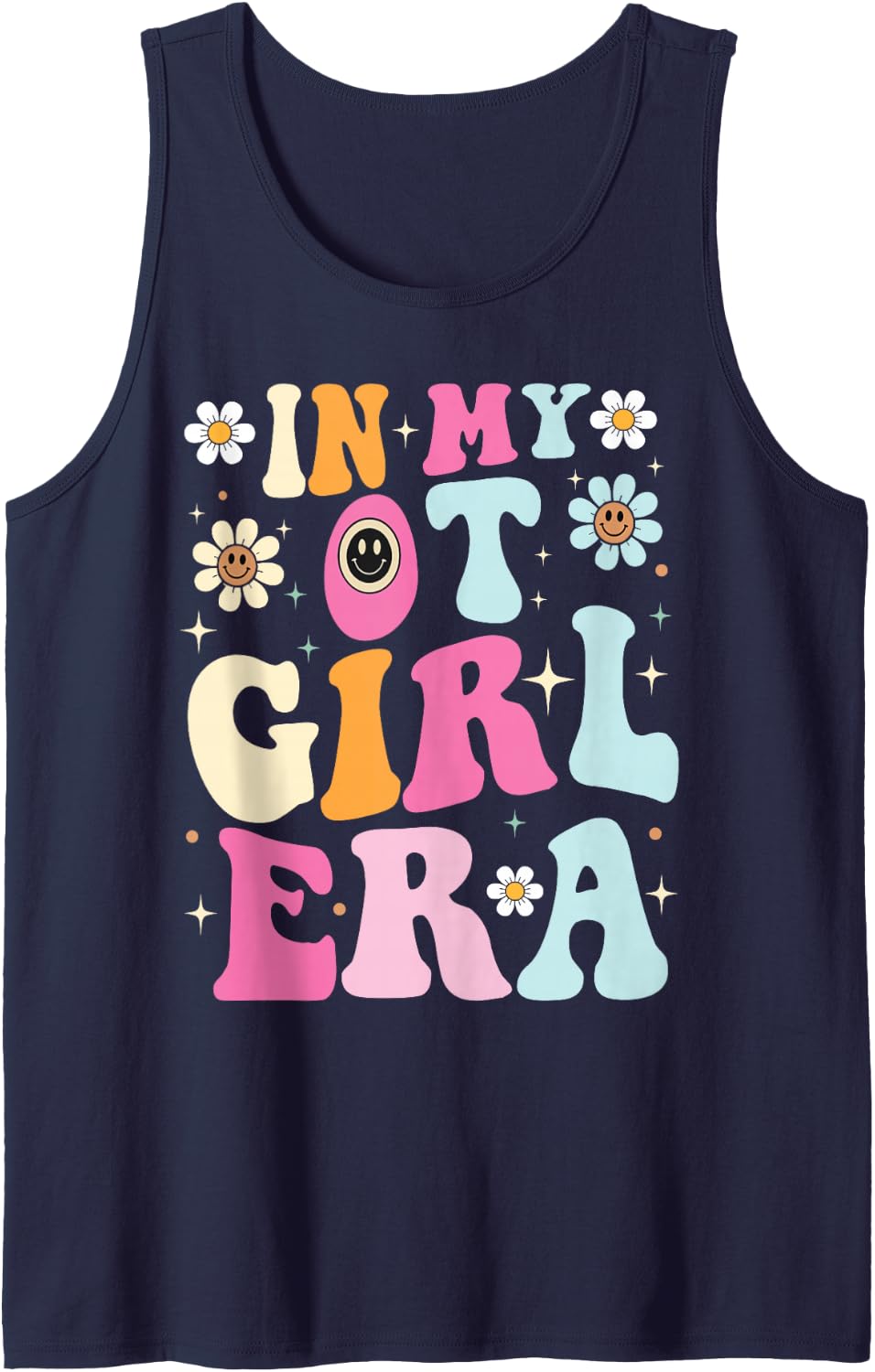 in My OT Era Occupational Therapy Era OT Therapist Humor Sleeveless Tank Top - Navy Blue