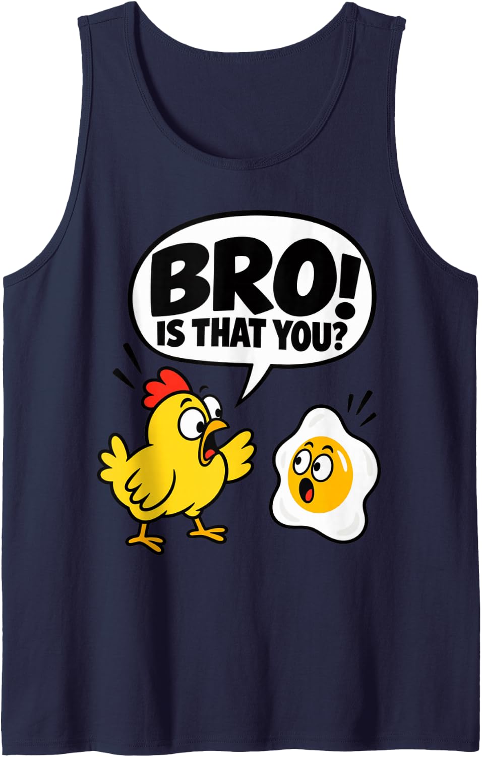 Bro is that You Farmer Humor Funny Chicken Whisperer Sleeveless Tank Top - Navy Blue