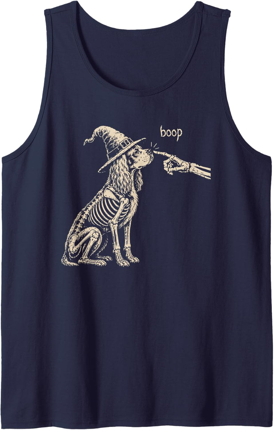 Boop Funny Cocker Spaniel Boop Halloween Night Men Women Tank Top - Navy Blue