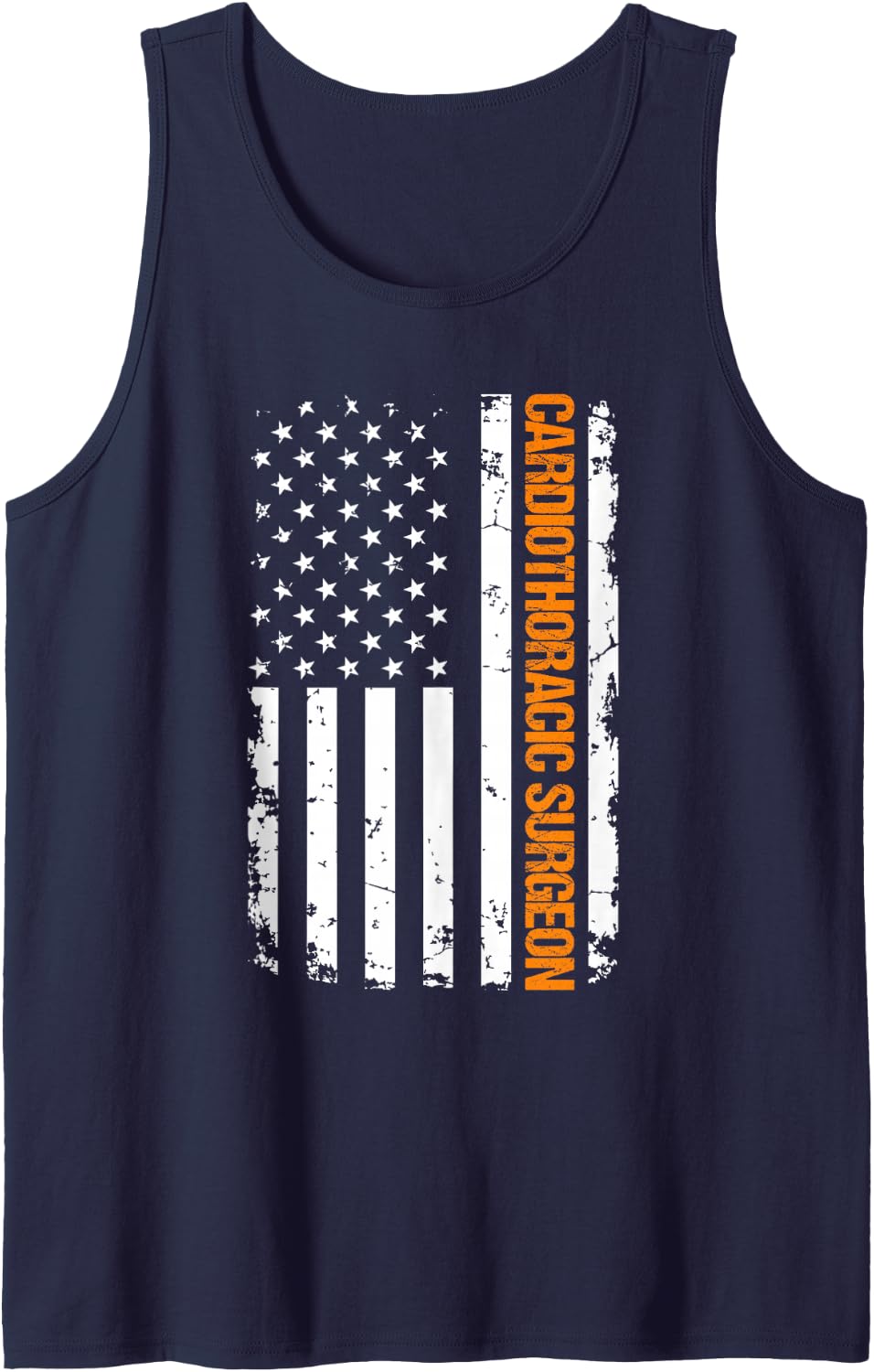 Cardiothoracic Surgeon USA Flag Sleeveless Tank Top - Navy Blue