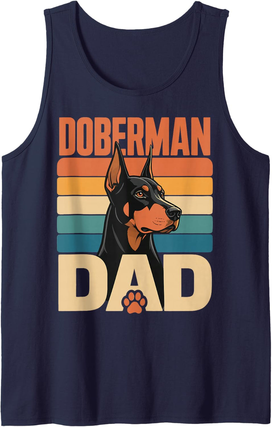 Doberman Dad Doberman Pinscher Owner Sleeveless Tank Top - Navy Blue