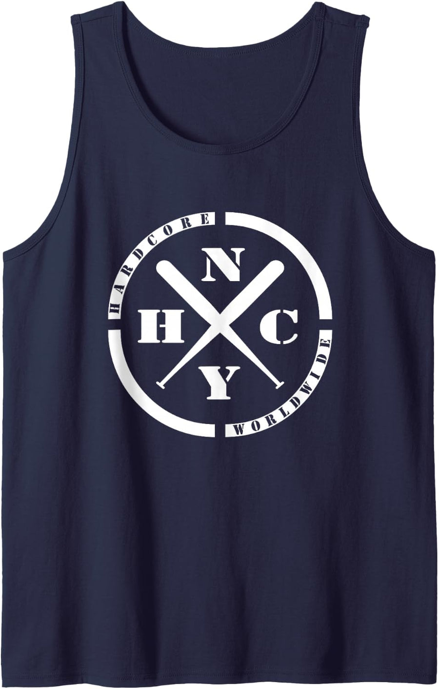 NEW YORK Hardcore is Worldwide NYHC Punks Not Dead Tank Top - Navy Blue