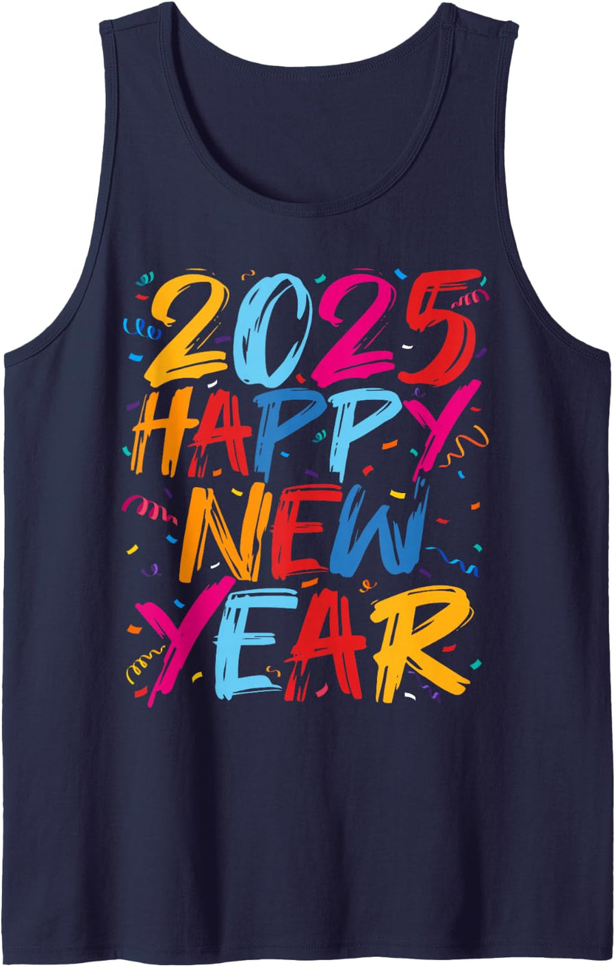 Happy New Year 2025 Party Supplies Family Matching Fireworks Sleeveless Tank Top - Navy Blue