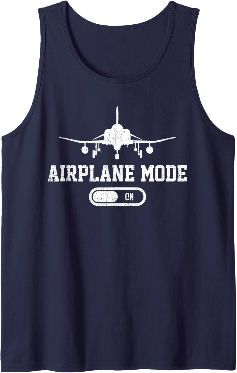 Airplane Mode Funny F-4 Phantom II Aircraft Fighter Jet Tank Top - Navy Blue